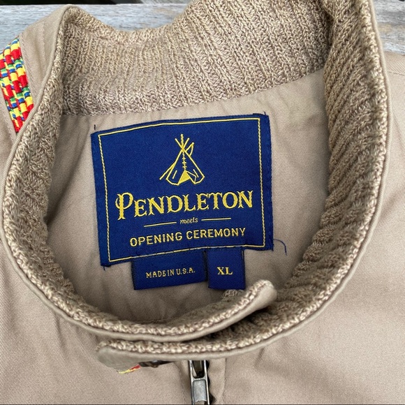 Opening Ceremony x Pendleton Khaki Jacket w Trim - Picture 15 of 16